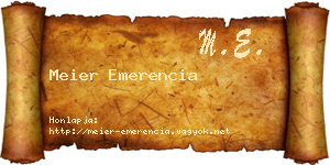 Meier Emerencia névjegykártya